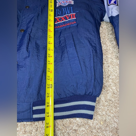 Vintage Logo 7 90’s Super Bowl XXVII Cowboys vs Bills Puffer Jacket Men Sz Large - Picture 12 of 14